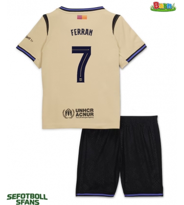Barcelona Ferran Torres #7 Bortaställ Barn 2025-26 Kortärmad (+ Korta byxor)
